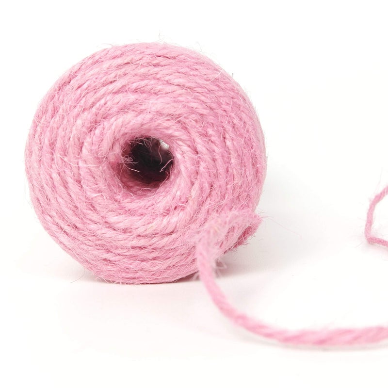Micomon 300 Feet Natural Jute Light Pink Twine String for Crafts Gift Christmas Decoration Durable String for Gardening Applications(Pink) - Image 5